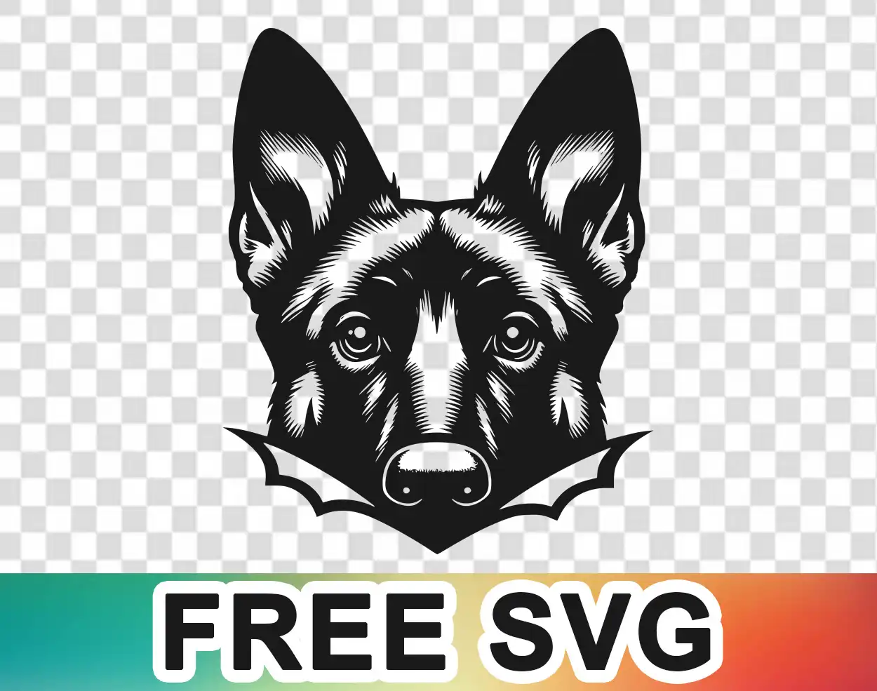 Peeking Belgian Malinois Svg free