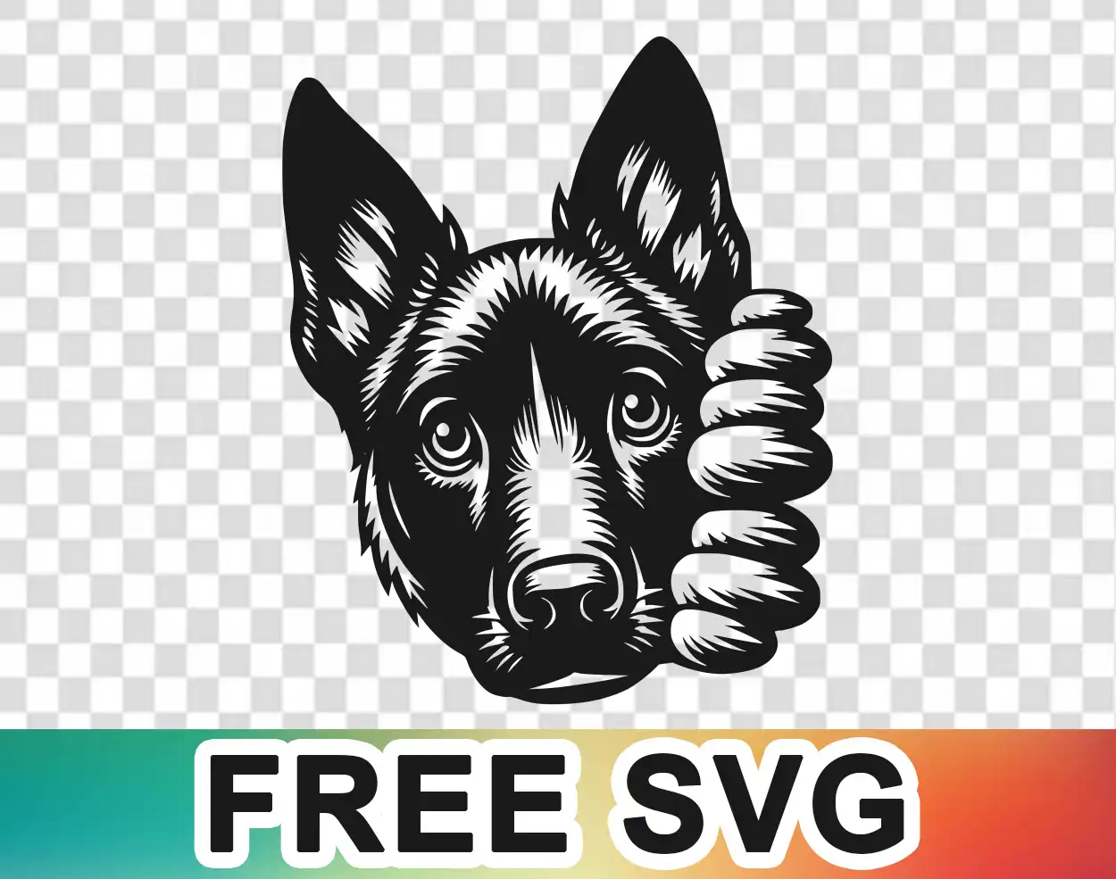 Peeking Belgian Malinois Svg download Peeking Belgian Malinois Svg free