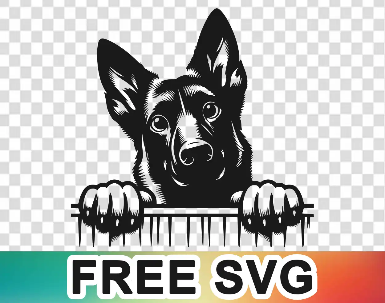 Peeking Belgian Malinois Svg free