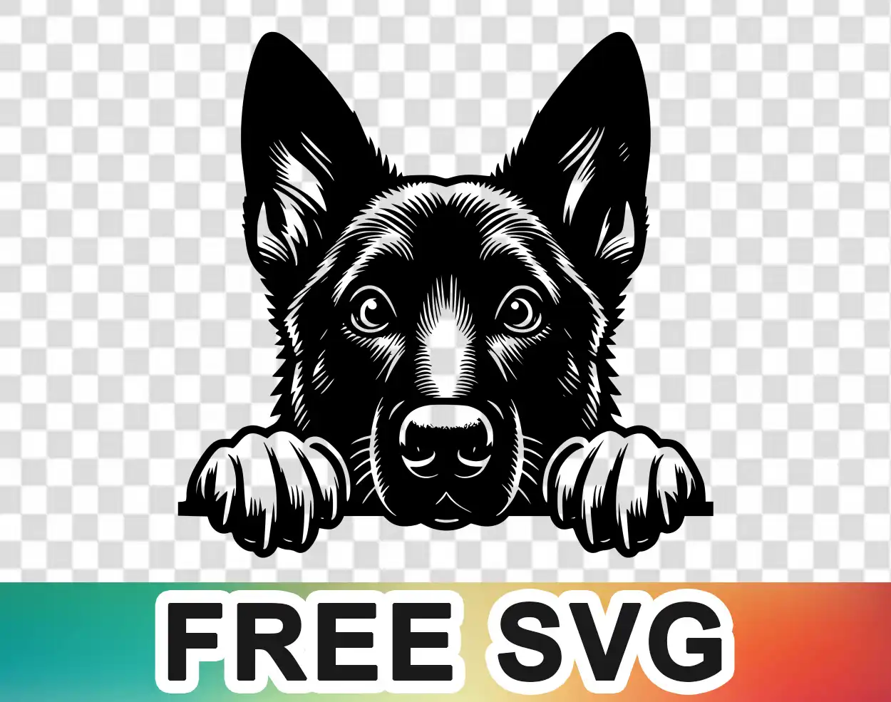 Peeking Belgian Malinois Svg free
