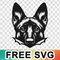 Peeking Belgian Malinois Svg