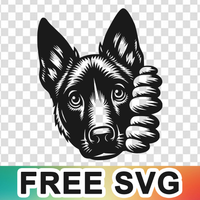 Peeking Belgian Malinois Svg