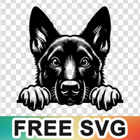 Peeking Belgian Malinois Svg